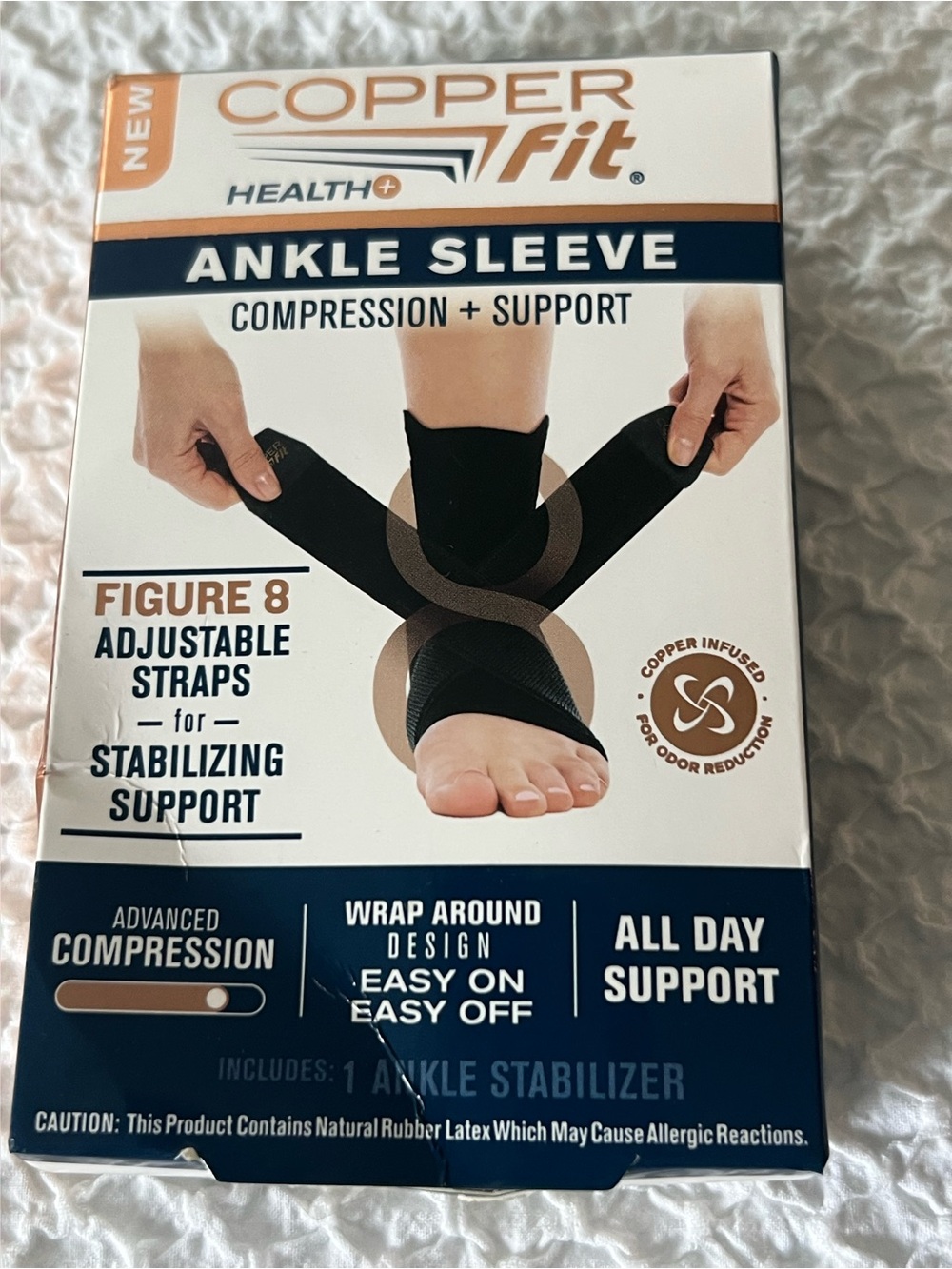 Copper Fit Ankle Sleeve Compress. Unisex, Black L/XL